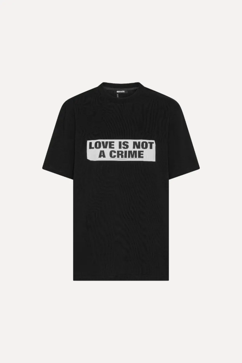Tops-ROTATE Birger Christensen Love Is not A Crime T-shirt Black - Limited Edition Black color