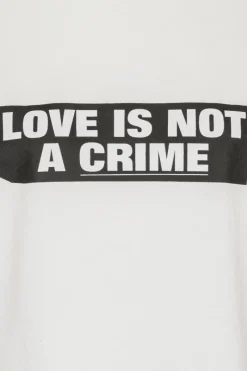 Tops-ROTATE Birger Christensen Love Is not A Crime T-shirt White - Limited Edition Bright White color