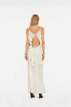 Bridal|Maxi Dress-ROTATE Birger Christensen Maxi Halterneck Dress White Egret color