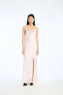 Maxi Dress|Dresses-ROTATE Birger Christensen Maxi Waterfall Dress Light Pink Orchid Ice color