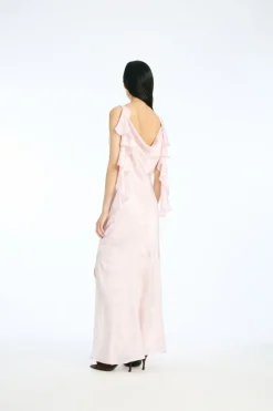 Maxi Dress|Dresses-ROTATE Birger Christensen Maxi Waterfall Dress Light Pink Orchid Ice color