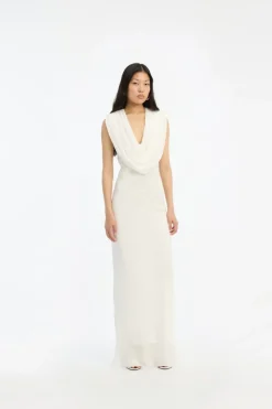 Bridal|Dresses-ROTATE Birger Christensen Maxi Waterfall Dress White Egret color