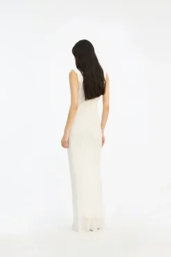 Bridal|Dresses-ROTATE Birger Christensen Maxi Waterfall Dress White Egret color