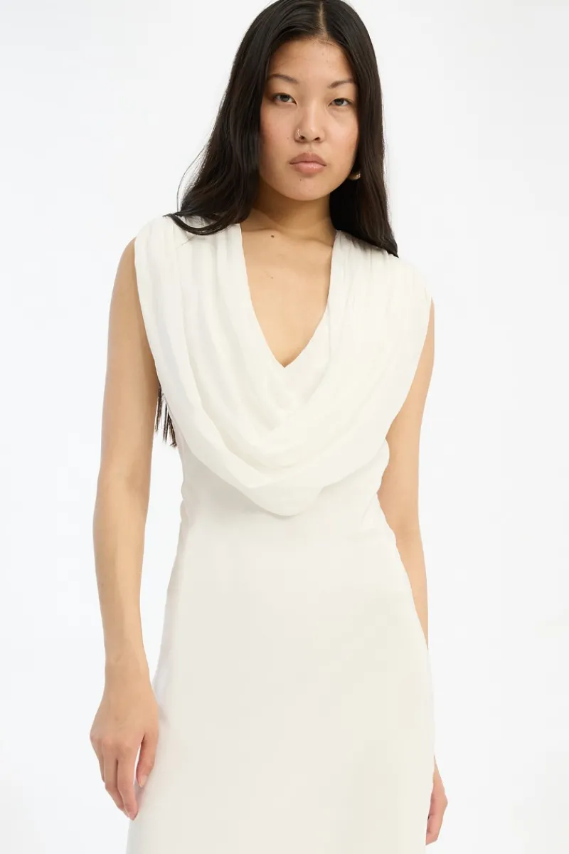 Bridal|Dresses-ROTATE Birger Christensen Maxi Waterfall Dress White Egret color