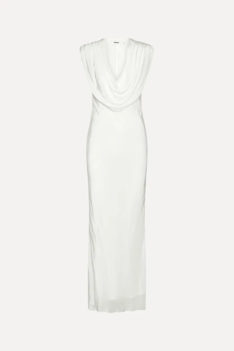 Bridal|Dresses-ROTATE Birger Christensen Maxi Waterfall Dress White Egret color
