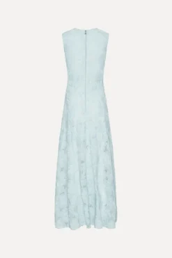 Maxi Dress|Dresses-ROTATE Birger Christensen Mesh Maxi Dress Blue Plein Air color