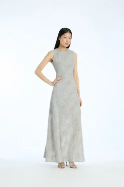 Maxi Dress|Dresses-ROTATE Birger Christensen Mesh Maxi Dress Grey Violet Gray Violet color
