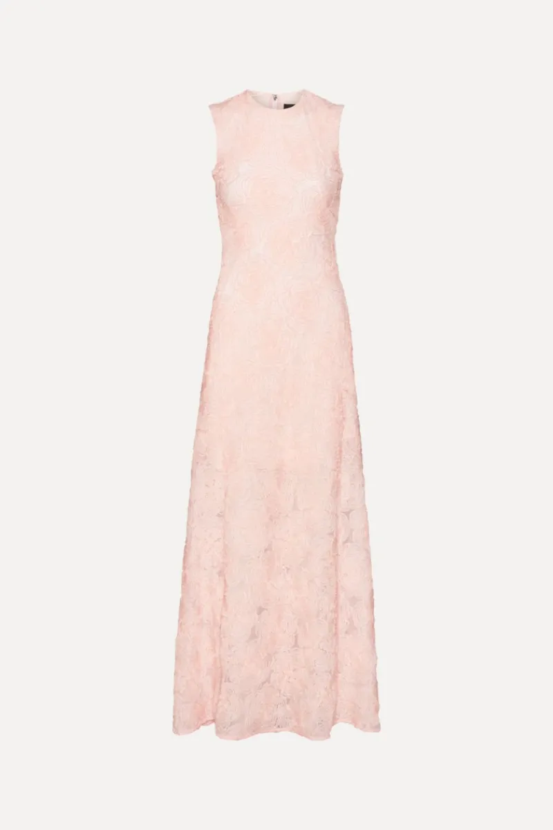 Maxi Dress|Dresses-ROTATE Birger Christensen Mesh Maxi Dress Light Pink Orchid Ice color