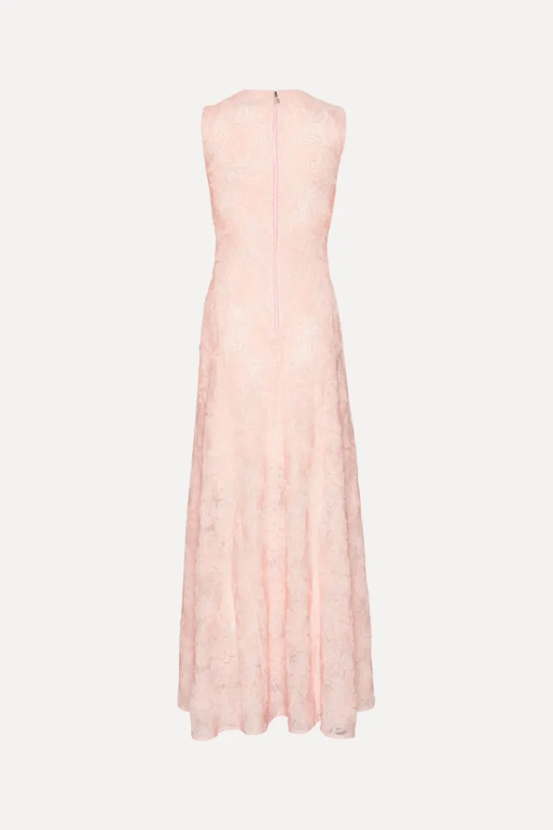 Maxi Dress|Dresses-ROTATE Birger Christensen Mesh Maxi Dress Light Pink Orchid Ice color
