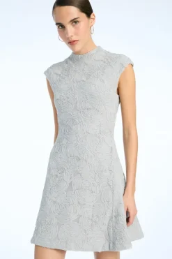 Mini Dresses|Dresses-ROTATE Birger Christensen Mesh Mini Dress Grey Violet Gray Violet color
