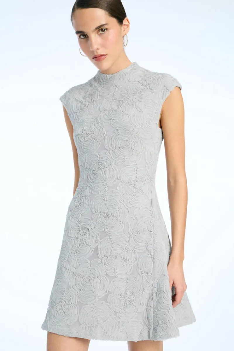 Mini Dresses|Dresses-ROTATE Birger Christensen Mesh Mini Dress Grey Violet Gray Violet color