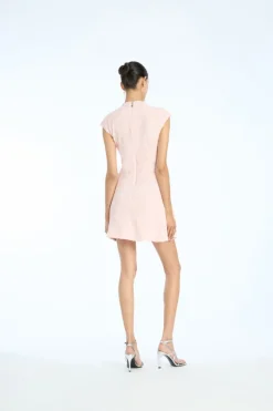 Dresses|Mini Dresses-ROTATE Birger Christensen Mesh Mini Dress Light Pink Orchid Ice color