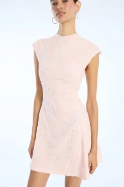 Dresses|Mini Dresses-ROTATE Birger Christensen Mesh Mini Dress Light Pink Orchid Ice color