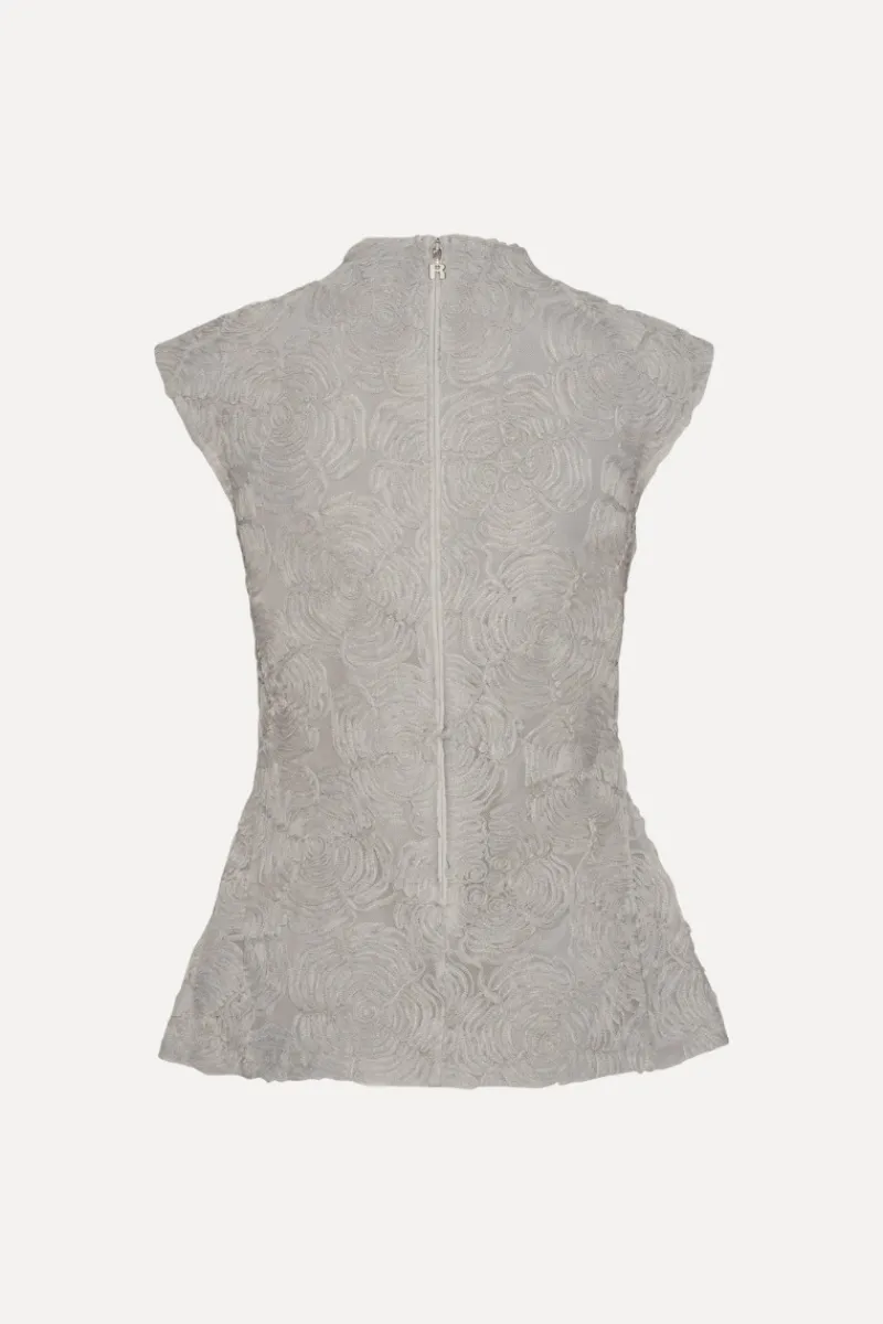 Tops-ROTATE Birger Christensen Mesh Sleeveless Top Grey Violet Gray Violet color