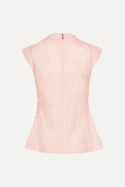 Tops-ROTATE Birger Christensen Mesh Sleeveless Top Light Pink Orchid Ice color