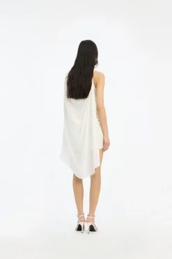 Bridal|Mini Dresses-ROTATE Birger Christensen Mini Cape Dress White Egret color