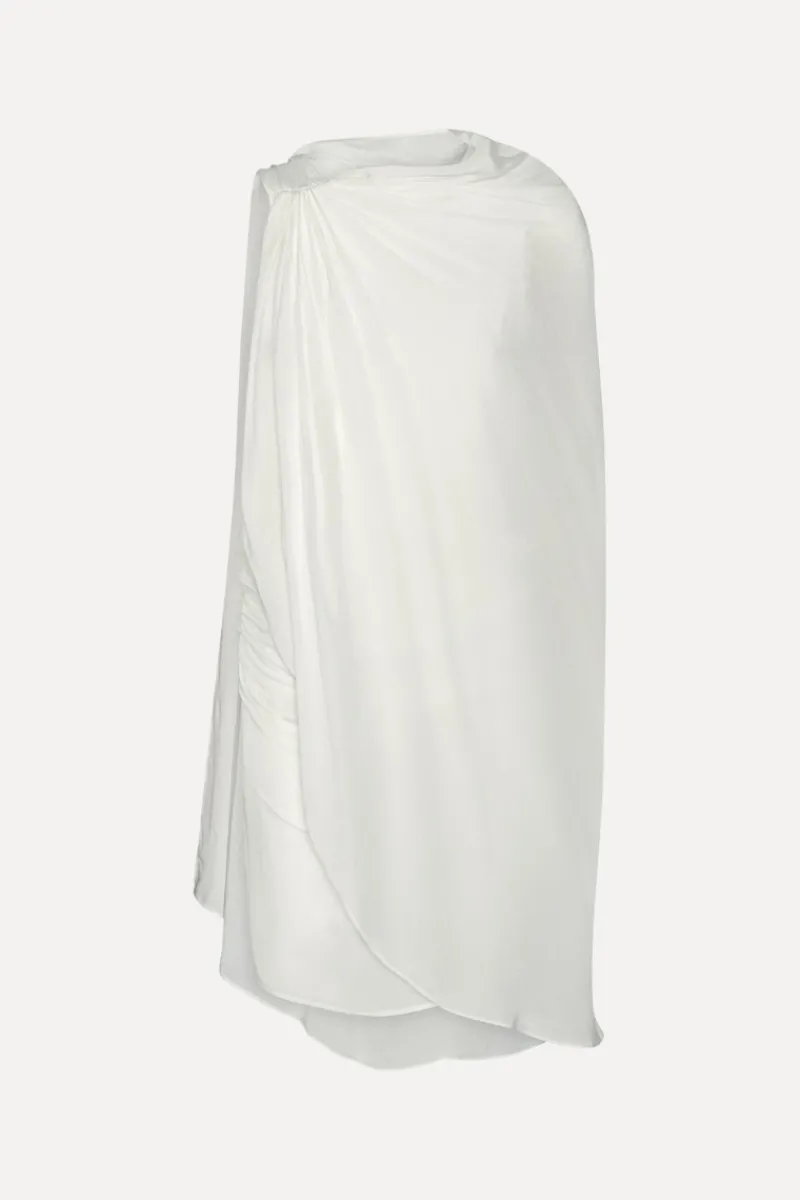 Bridal|Mini Dresses-ROTATE Birger Christensen Mini Cape Dress White Egret color