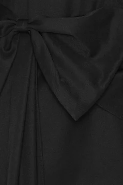 Mini Dresses|Dresses-ROTATE Birger Christensen Mini Dress W/ Bow Ls Black Black color