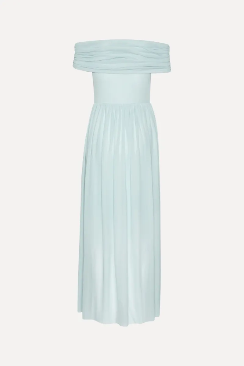 Dresses-ROTATE Birger Christensen Off-shoulder Maxi Dress Light Blue Plein Air color
