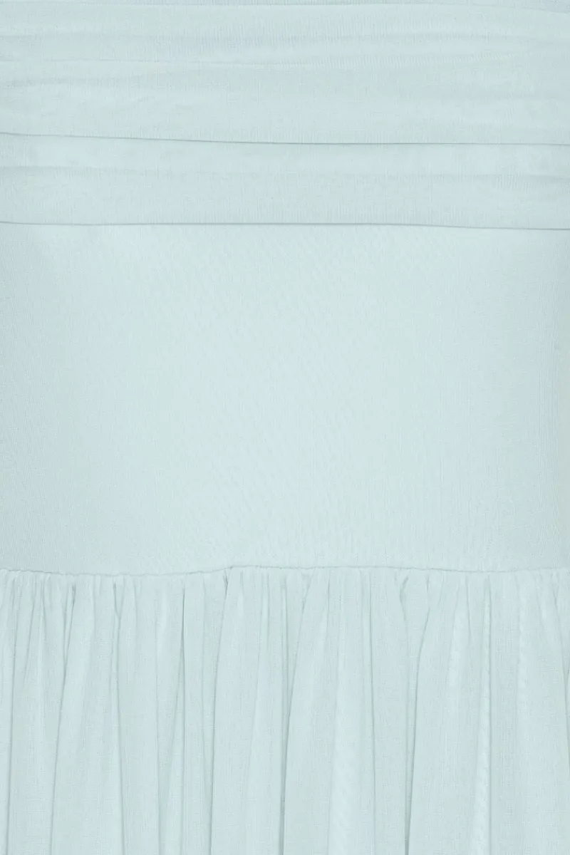 Dresses-ROTATE Birger Christensen Off-shoulder Maxi Dress Light Blue Plein Air color