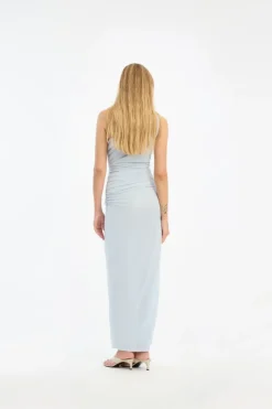 Maxi Dress|Dresses-ROTATE Birger Christensen One Shoulder Dress Light Blue Plein Air color