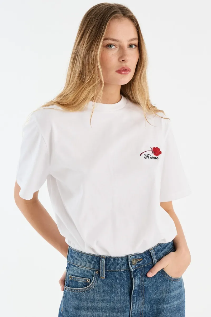 Tops-ROTATE Birger Christensen Oversized T-shirt Bright White Bright White color