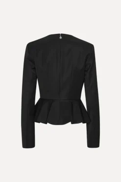 Tops-ROTATE Birger Christensen Peplum Ls Top Black Black color