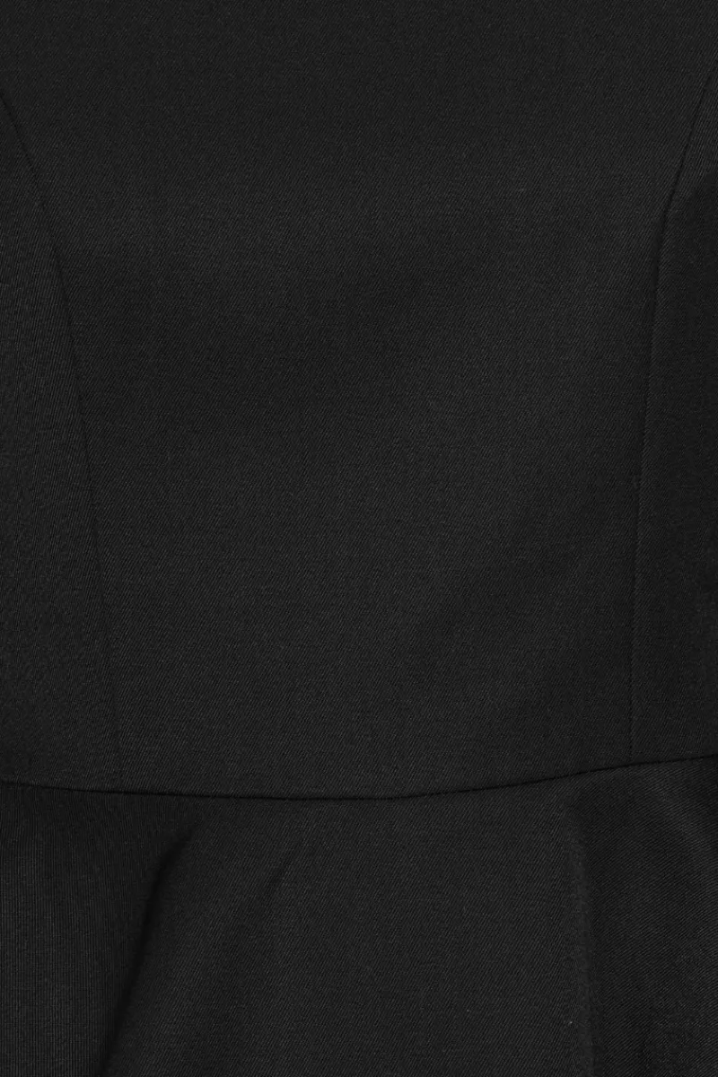 Tops-ROTATE Birger Christensen Peplum Ls Top Black Black color