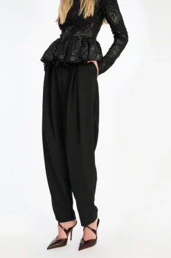 Pants-ROTATE Birger Christensen Pleated Tailored Pants Black Black color