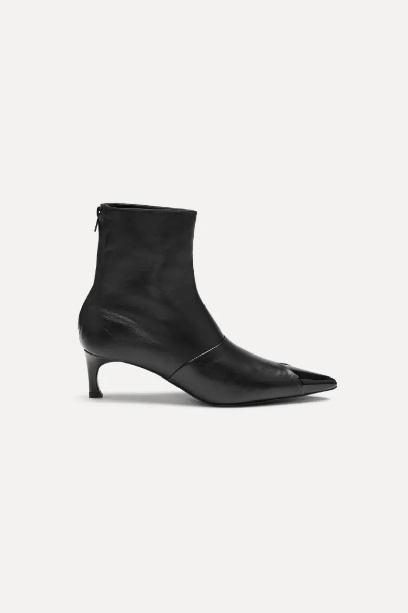 Shoes-ROTATE Birger Christensen Pointed Leather Boot Black Black color