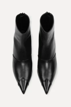Shoes-ROTATE Birger Christensen Pointed Leather Boot Black Black color