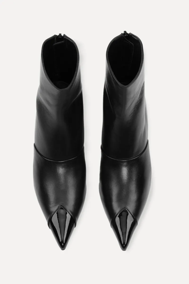 Shoes-ROTATE Birger Christensen Pointed Leather Boot Black Black color