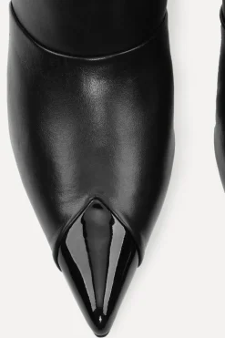 Shoes-ROTATE Birger Christensen Pointed Leather Boot Black Black color