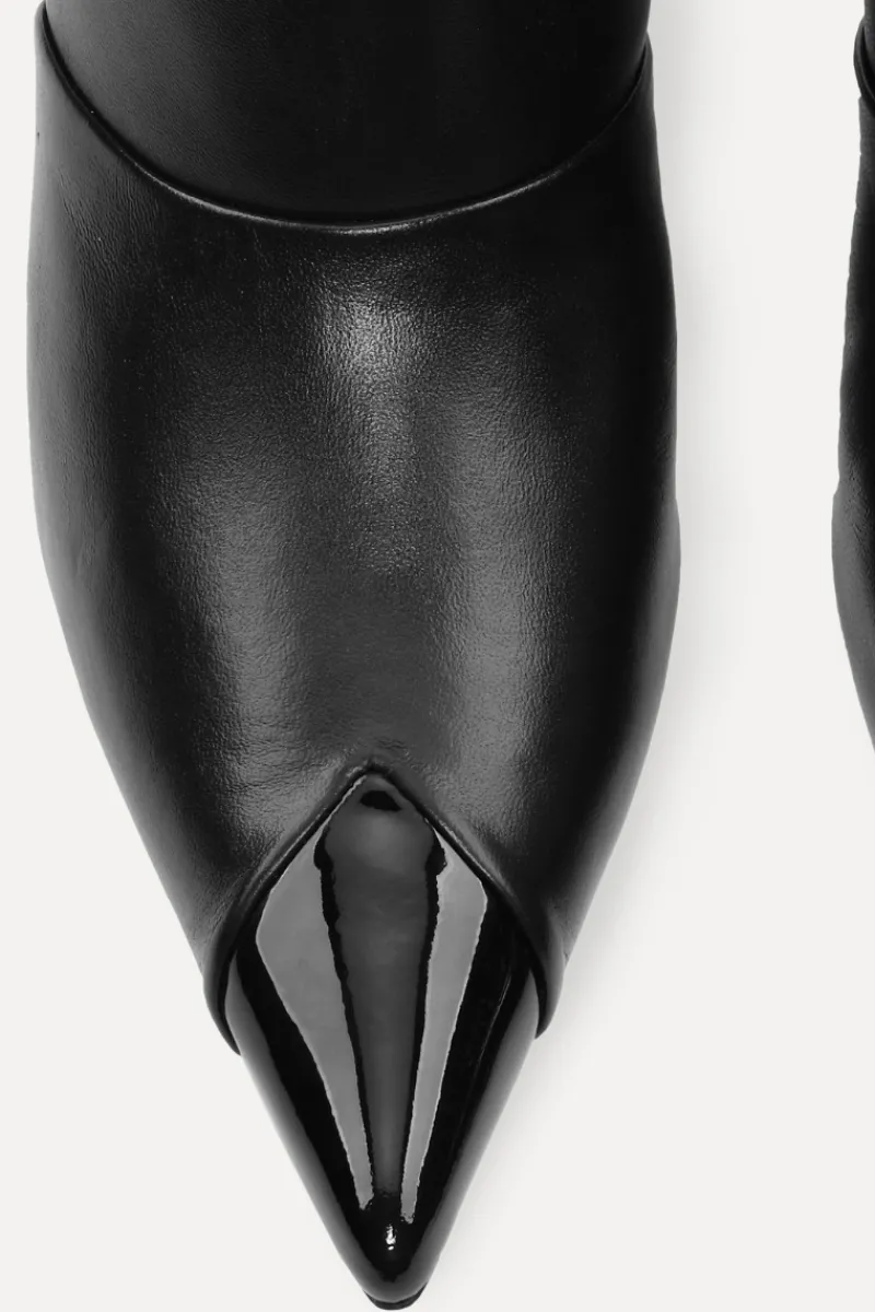 Shoes-ROTATE Birger Christensen Pointed Leather Boot Black Black color