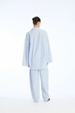 Tops-ROTATE Birger Christensen Poplin Oversized Shirt Blue Hydrangea (Blue) Comb. color