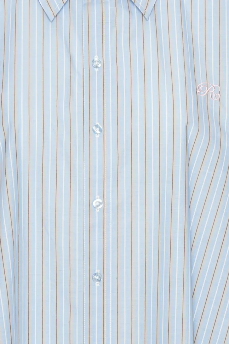 Tops-ROTATE Birger Christensen Poplin Oversized Shirt Blue Hydrangea (Blue) Comb. color