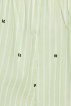Skirts-ROTATE Birger Christensen Poplin Shorts Striped Green Gleam (Green) Comb. color