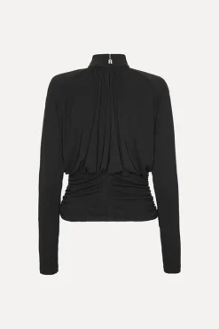 Tops-ROTATE Birger Christensen Ruched Ls Top Black Black color