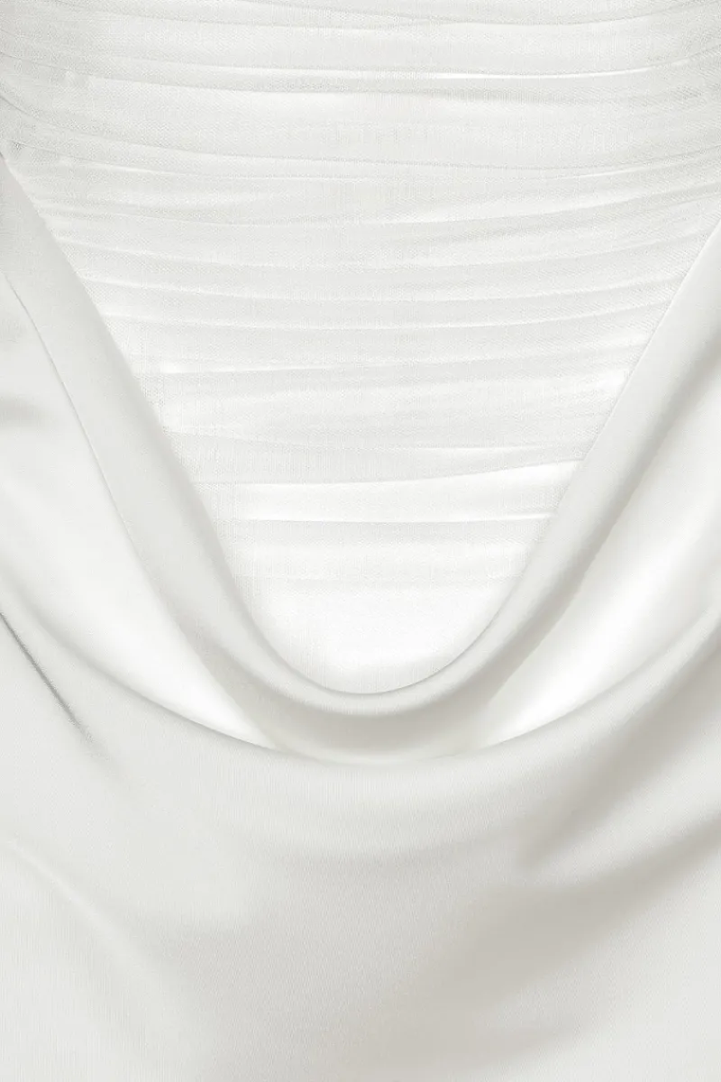 Bridal|Mini Dresses-ROTATE Birger Christensen Ruched Mini Dress White Egret color