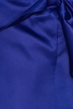 Mini Dresses|Dresses-ROTATE Birger Christensen Satin Bow Mini Dress Dark Blue Mazarine Blue color