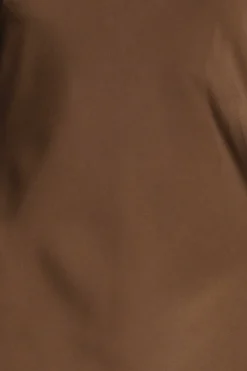 Maxi Dress|Dresses-ROTATE Birger Christensen Satin Flowy Sleeve Dress Dark Brown Potting Soil color