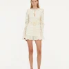 Bridal|Mini Dresses-ROTATE Birger Christensen Satin Mini Dress White Egret Comb. color