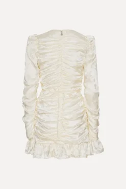 Bridal|Mini Dresses-ROTATE Birger Christensen Satin Mini Dress White Egret Comb. color