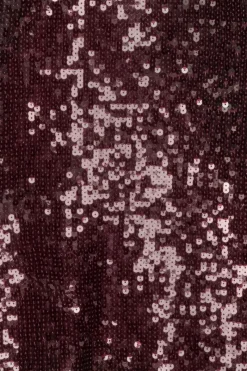 Sequins|Maxi Dress-ROTATE Birger Christensen Sequin Maxi Dress Burgundy Zinfandelcolor