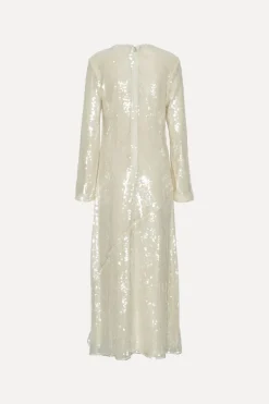 Bridal|Sequins-ROTATE Birger Christensen Sequin Maxi Dress White Egret color