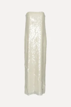 Bridal|Sequins-ROTATE Birger Christensen Sequin Maxi Dress White Egret color