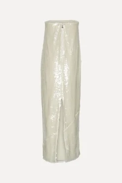 Bridal|Sequins-ROTATE Birger Christensen Sequin Maxi Dress White Egret color