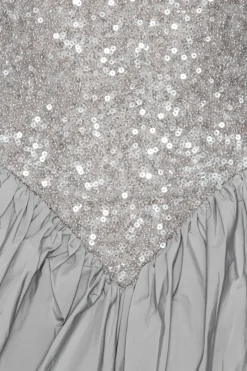 Sequins|Mini Dresses-ROTATE Birger Christensen Sequin Mini Dress Grey Alloy (Light Gray) color