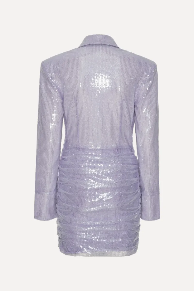 Sequins|Mini Dresses-ROTATE Birger Christensen Sequin Mini Dress Purple Misty Lilac color