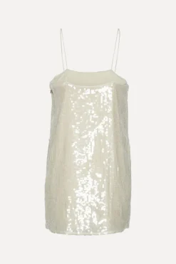 Bridal|Sequins-ROTATE Birger Christensen Sequin Mini Dress White Egret color